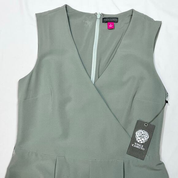 Vince Camuto Jumpsuit Ethereal Dawn Women Size 0 Smoked Sage Green Sleeveless - Picture 7 of 14